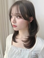 バイオレット 表参道店(Violet)&nbsp;顔周りカットカーテンバングスモーキーブラウンワンホンレイヤー