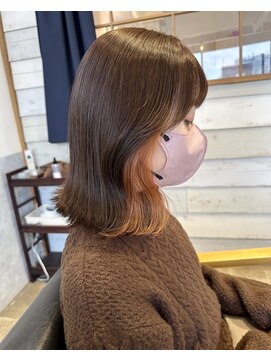 ラボヌールヘアーレーヴ 池袋店(La Bonheur hair reve) 【 reve 臺本 】 *イヤリングカラーオレンジベージュ*