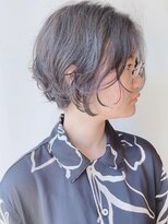 【morio原宿】ショートボブパーマ　黒髪　前髪なし　宮本