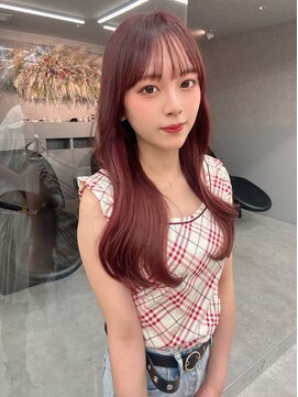 ロンド マーレ 天神大名店(Lond mare) ピンクブラウン/暖色カラー/カシスピンク/韓国ヘア/顔周りカット