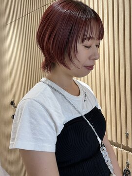 ロンドプロフィール 浦和(Lond profil) ショートウルフ　ダブルカラー　チェリーレッド