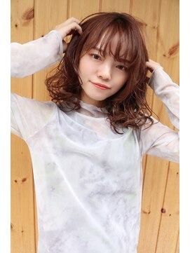 ブゾン(buZon) 【buZon ブゾン】ウェーブミディアム×シースルーバング