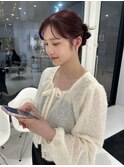 暖色カラー　ヘアアレンジ　羊ヘア