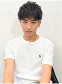 メンズカットツーブロックダークグレーカラー新宿