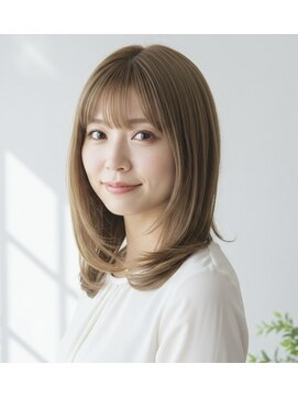 ヘアートゥリース 武蔵小杉店(hair trees) 明るめベージュ×フォアードレイヤースタイル