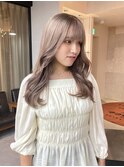 ミルクティーベージュ/ハイトーンカラー/小顔【心斎橋】