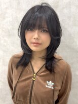 ロエン 西岡崎店(ROEN)&nbsp;ミディアムウルフ.レイヤー.ウルフ.ミディアムヘア.