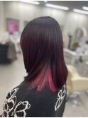 インナーカラー顔周りレイヤーカット