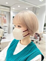レア 新越谷(LEA)&nbsp;切りっぱなしボブエアリーロング美髪ピンクブラウン