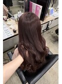 韓国風明るめレッドブラウンくびれヘア/夏カラー
