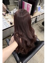 アジールヘア 赤羽駅南口店(agir hair) 韓国風明るめレッドブラウンくびれヘア/夏カラー