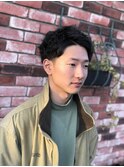 メンズアップバングパーマヘア
