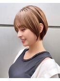 ケアブリーチ白髪ぼかしハイライト×大人ガーリーショート[立川]