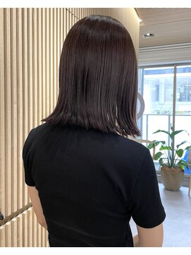 ロンドプロフィール 浦和(Lond profil) 透明感暖色系カラー　結べる切りっぱなしボブ