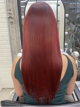 プリンシペ(PRINCIPE) ブリーチ縮毛矯正赤髪カラー超音波トリートメント（縮毛矯正ver