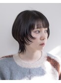 ショートウルフ/フェイスレイヤー/ベージュ/ワイドバング/豊橋