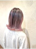 ピンク系　バレイヤージュ