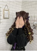 ネコ耳くるくるリボン