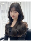 韓国ヘア　2wayバング  レイヤーカット くびれヘア  顔周り/