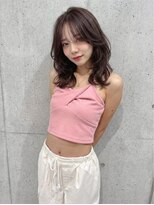 ピヨン 心斎橋(piLLon)&nbsp;束感くびれミディアムレイヤー/ラベンダーブラウン