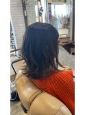 ニュアンスレイヤーミディ × ショコラブラウン×髪質改善