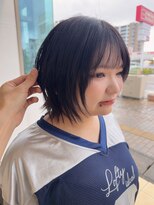 クティエ(Cuthie)&nbsp;#暗髪ボブ#ウルフボブ#シースルーバング#顔周りレイヤー#20代