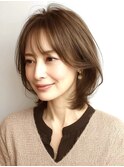 大人ショートレイヤー白髪ぼかし脱白髪染め40代50代60代原宿