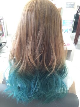 ネクスト 池袋(NEXT) 【毛先マニパニブルーグラデ】原色ヘアカラー★