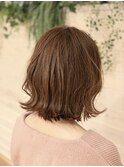 【bluem】ピンクベージュ×外ハネボブ