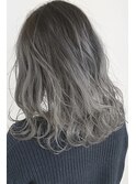  【over hair】 グレージュグラデーション×ミディアムスタイル