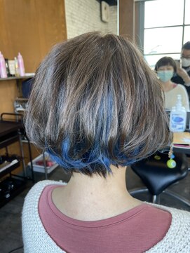 ヘアーデザイニングラボ(Hair Designing Labo) ショートボブ　　イヤリングカラー