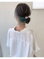 ピエドプールポッシュ(PiED DE POULE POCHE)&nbsp;インナーカラー × green