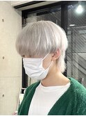 メンズホワイト/ホワイトカラー/マッシュウルフ