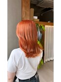 前髪/ボブ/透明感カラー/暖色