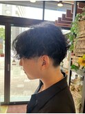 刈り上げツーブロック波巻きスパイラルパーマ札幌men's夏