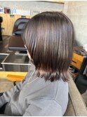 20代30代40代外はねレイヤーボブルフ美髪ハイライトアッシュ