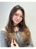 レイヤーカット/顔周りカット/センターパート/韓国ヘア/前髪
