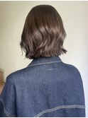 ヘーゼルベージュブルベ冬ブリーチなしダブルカラー