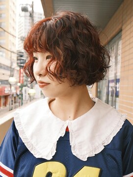 ボコカ(bococa) 【macana指名】ミニボブパーマ暖色レッドブリーチなし登戸