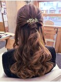 お呼ばれスタイル ハーフアップ