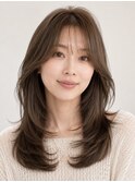 大人上品レイヤーカット｜顔周りレイヤー｜小顔ロング 表参道