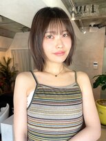 サンルーム(SUN room)&nbsp;顔まわりレイヤーボブグレージュ透明感シースルーバング艶髪