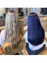 クラン バイ ナチュラル(clan by Natural) ハイトーンから一変!艶めく深色ネイビーブルー/美髪ロングヘアに