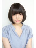 大人かわいい黒髪前下がりショートボブ【中山】