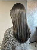 オリーブベージュ/艶グレージュ
