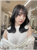 天神/福岡/韓国ヘア/前髪顔周りカット/レイヤー/透明感カラー