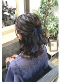 【ヘアセットサロンfrst】華やかウェーブハーフアップ♪