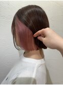 インナーカラー×ピンクカラー ダブルカラー成増