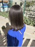 ブリーチなしで透明感カラー モノトーングレージュカラー