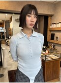 薬院　ボブ　顔まわりレイヤーカット　ブリーチなしカラー